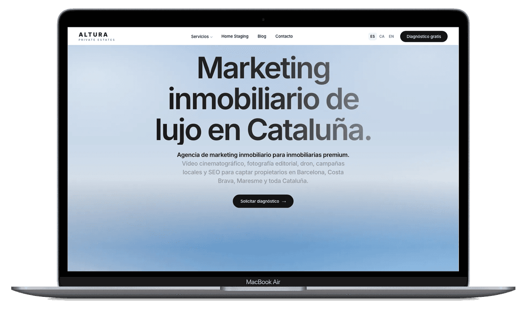 Altura Private Estates — software a medida de GNERAI en un MacBook