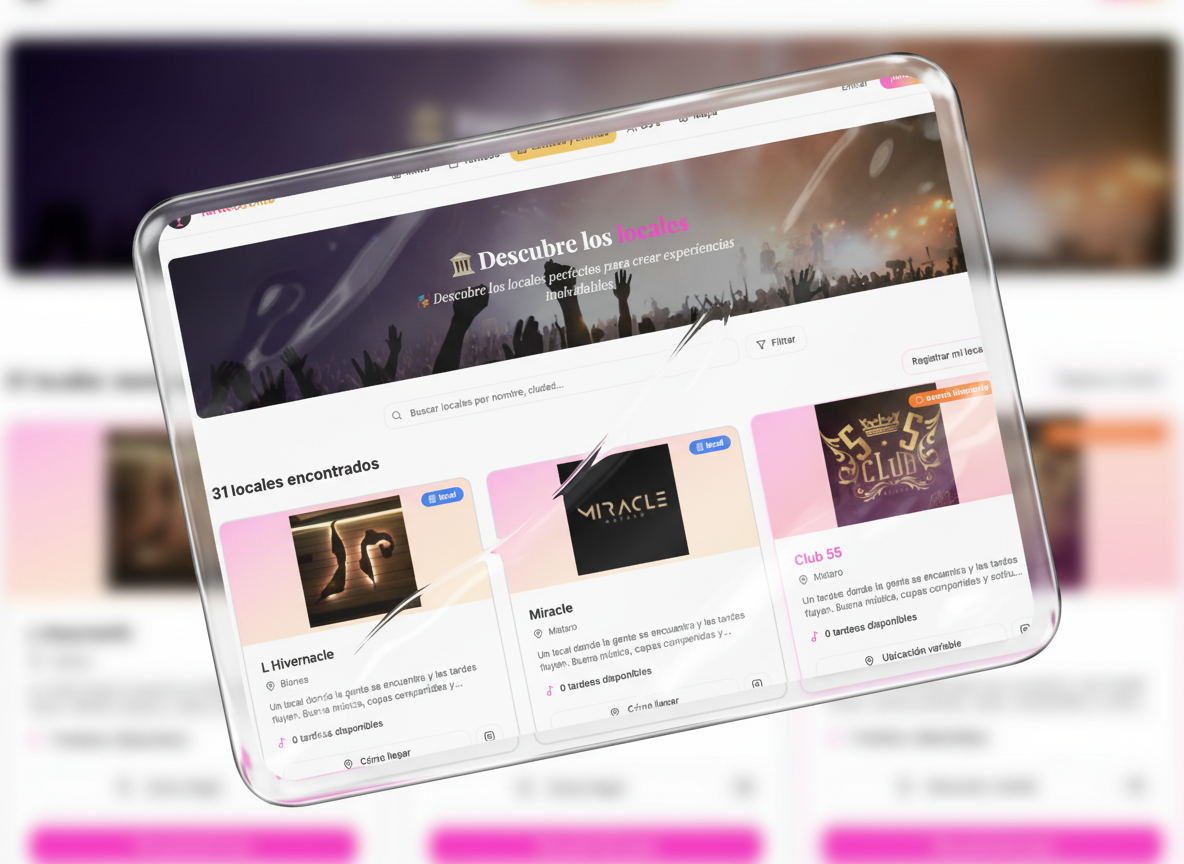 Plataforma para descubrir tardeos y eventos